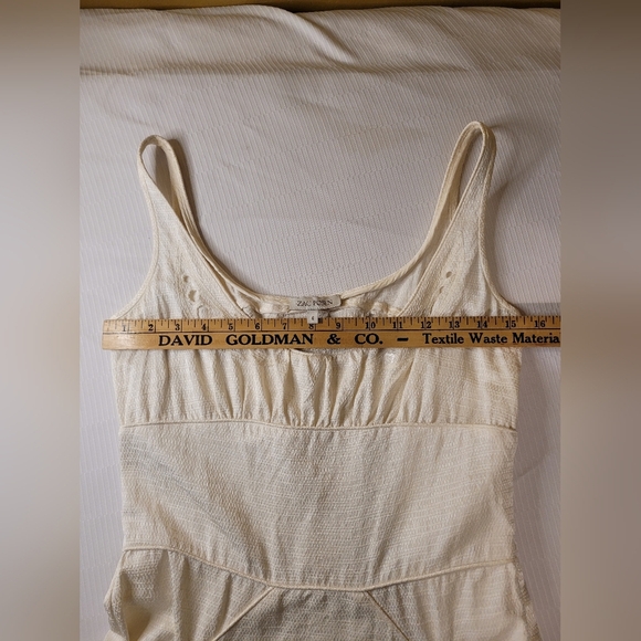 Zac Posen Elegant Cream Sleeveless Linen Blend Formal Dress Sz 6 - Picture 11 of 13